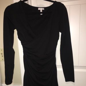 Nordstrom Rack black long sleeve fitted dress